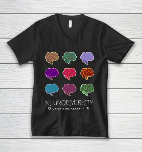 Neurodiversity Positivity Autism Awareness V-Neck T-Shirt