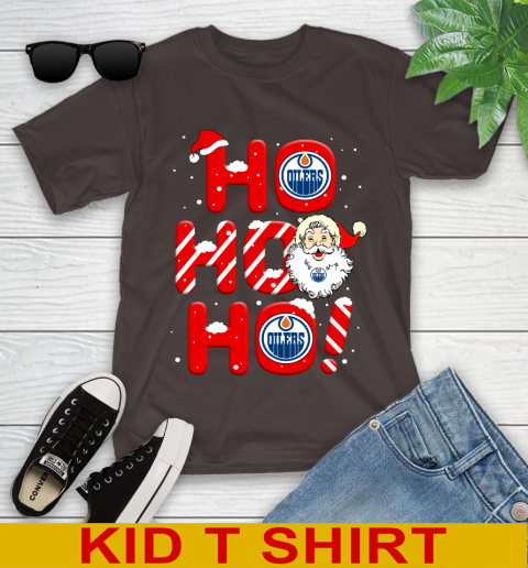 Edmonton Oilers NHL Hockey Ho Ho Ho Santa Claus Merry Christmas Shirt Youth T-Shirt 6