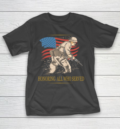 Veteran Shirt Honoring All Who Served Veterans With USA Flag T-Shirt