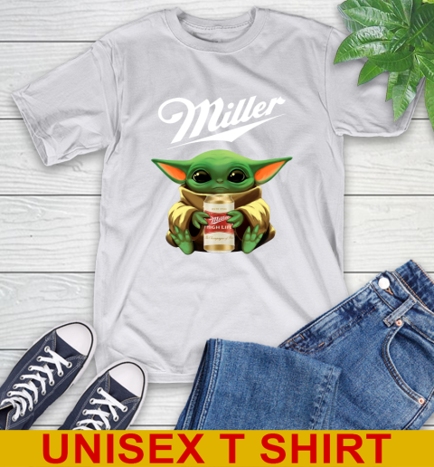 Star Wars Baby Yoda Hugs Miller High Life Beer Shirt 12