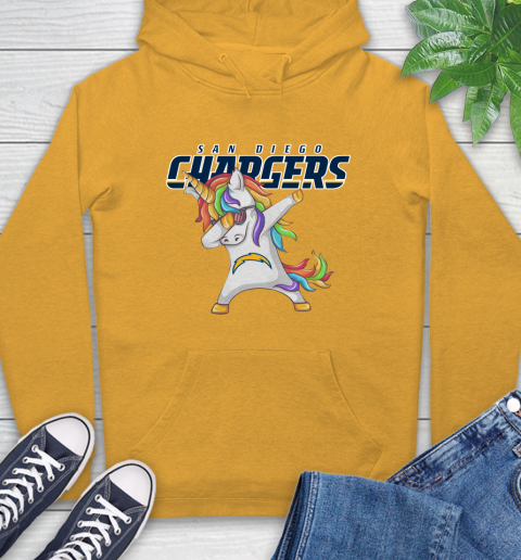Los Angeles Chargers NFL Football Funny Unicorn Dabbing Sports Hoodie 3