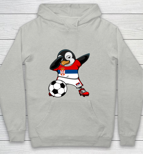 Dabbing Penguin Serbia Soccer Fans Jersey Football Lovers Youth Hoodie