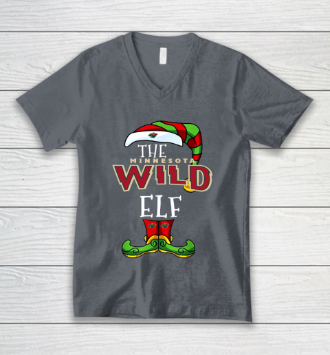 Minnesota Wild Christmas ELF Funny NHL V-Neck T-Shirt 4