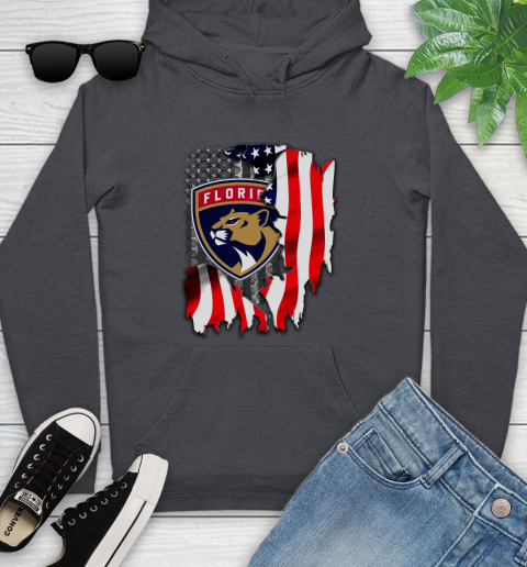 Florida Panthers NHL Hockey American Flag Youth Hoodie 10