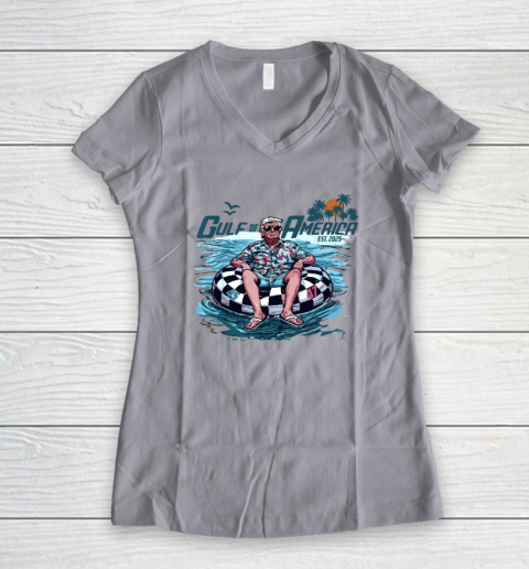 Funny Trump Shirt Gulf Of Us America Est 2025 Women's V-Neck T-Shirt 2