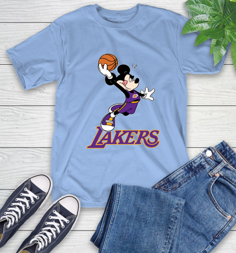 NBA Basketball Los Angeles Lakers Cheerful Mickey Mouse Shirt T-Shirt 12