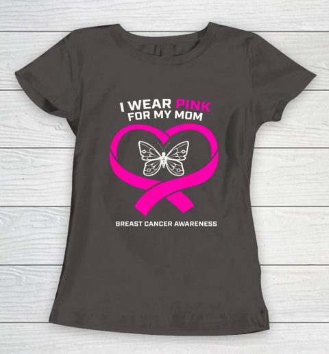 Men Women Kids Wear Pink For My Mom Breast Cancer Awareness Women's T-Shirt 7