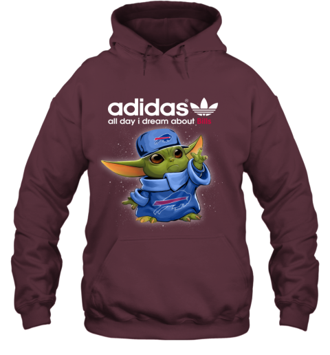 Baby Yoda Adidas All Day I Dream About  Bills uuqj baby yoda adidas all day i dream aboutbills hoodie 23 front maroon