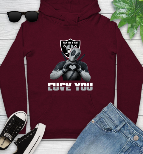 NHL Oakland Raiders Deadpool Love You Fuck You Football Sports Youth Hoodie 7