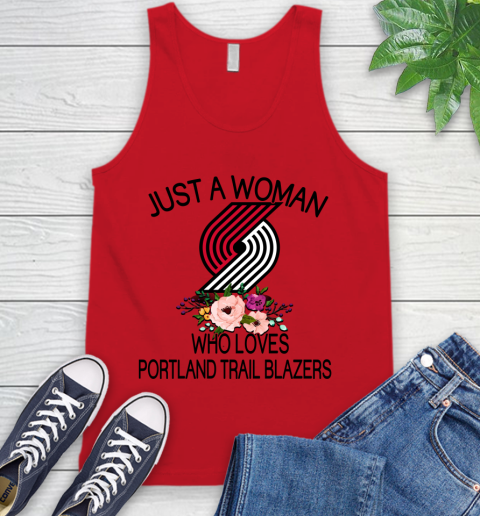 NBA Just A Woman Who Loves Portland Trail Blazers Basketball Sports Tank Top 4