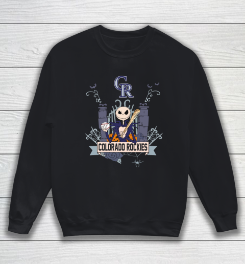 MLB Colorado Rockies Baseball Jack Skellington Halloween Sweatshirt
