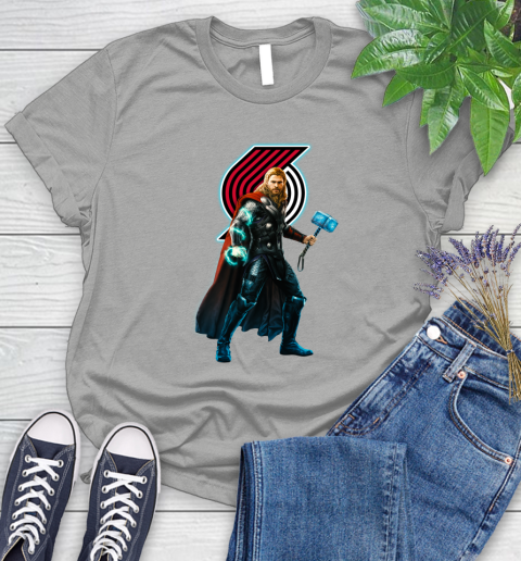 NBA Thor Avengers Endgame Basketball Portland Trail Blazers Women's T-Shirt 10