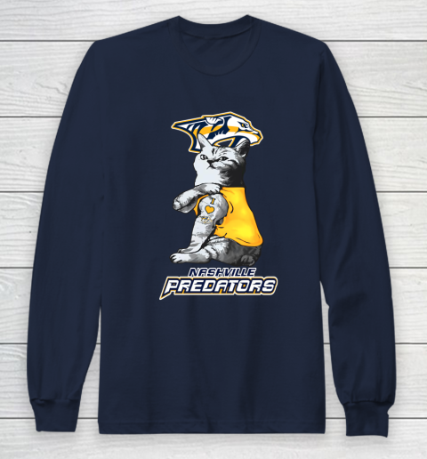 NHL My Cat Loves Nashville Predators Hockey Long Sleeve T-Shirt 2
