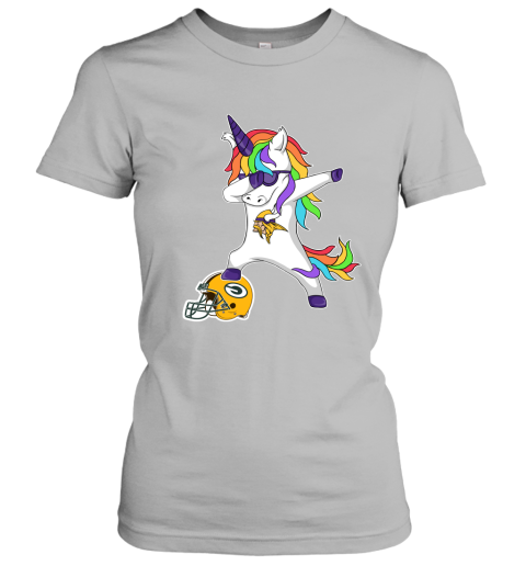 Football Dabbing Unicorn Steps On Helmet Minnesota Vikings Women's T-Shirt