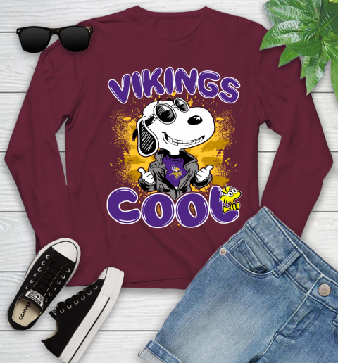 NFL Football Minnesota Vikings Cool Snoopy Shirt Youth Long Sleeve 5