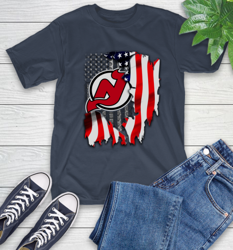 New Jersey Devils NHL Hockey American Flag T-Shirt 3
