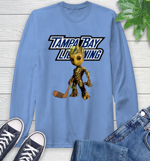 Tampa Bay Lightning NHL Hockey Groot Marvel Guardians Of The Galaxy Long Sleeve T-Shirt 11