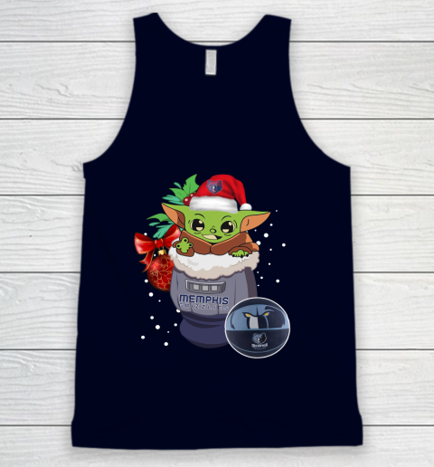 Memphis Grizzlies Christmas Baby Yoda Star Wars Funny Happy NBA Tank Top 3