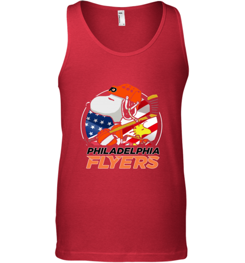 jnv9 philadelphia flyers snoopy and woodstock nhl unisex tank 17 front red