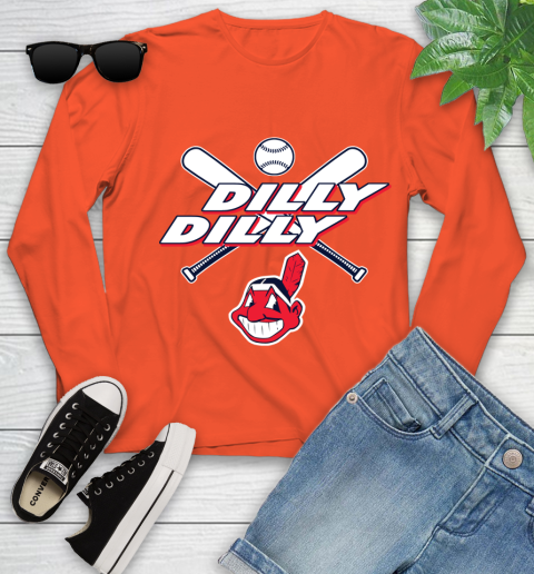 MLB Cleveland Indians Dilly Dilly Baseball Sports Youth Long Sleeve 4