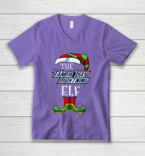 Tampa Bay Lightning Christmas ELF Funny NHL V-Neck T-Shirt 8