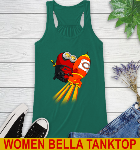 NFL Football Chicago Bears Deadpool Minion Marvel Shirt Racerback Tank 5