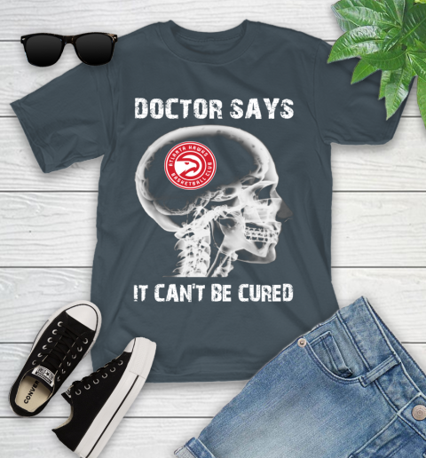 NBA Atlanta Hawks Basketball Skull It Can't Be Cured Shirt Youth T-Shirt 9