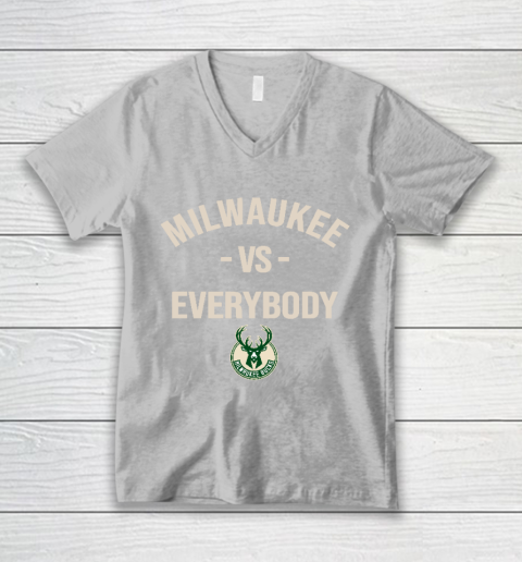 Milwaukee Bucks Vs Everybody V-Neck T-Shirt 3