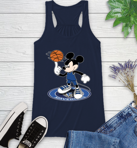 NBA Basketball Dallas Mavericks Cheerful Mickey Disney Shirt Racerback Tank 11