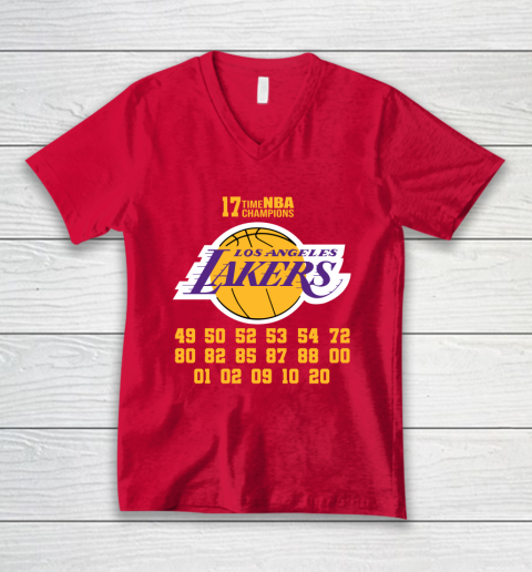 Los Angeles Lakers Finals Champions 17 Time Nba Champions V-Neck T-Shirt 6
