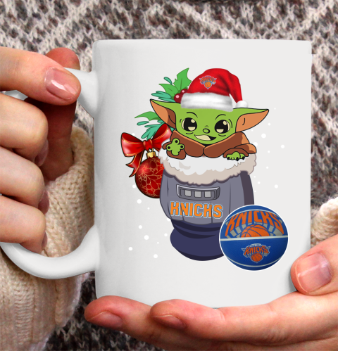 New York Knicks Christmas Baby Yoda Star Wars Funny Happy NBA Ceramic Mug 11oz 2