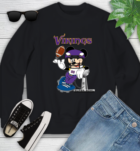 NFL Minnesota Vikings Mickey Mouse Disney Super Bowl Football T Shirt Youth Sweatshirt 12