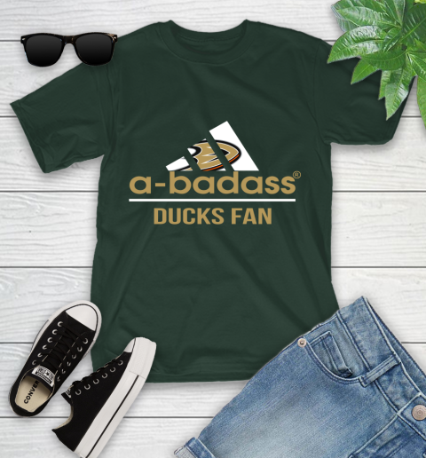 NHL A Badass Anaheim Ducks Fan Adidas Hockey Sports Youth T-Shirt 5