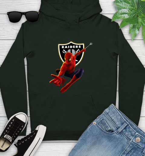 NFL Spider Man Avengers Endgame Football Oakland Raiders Youth Hoodie 13