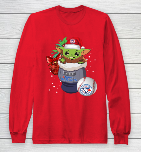 Toronto Blue Jays Christmas Baby Yoda Star Wars Funny Happy MLB Long Sleeve T-Shirt 10