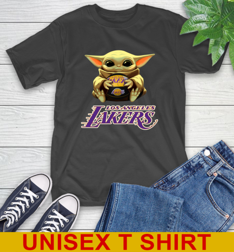 NBA Basketball Los Angeles Lakers Star Wars Baby Yoda Shirt 2
