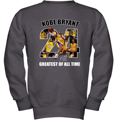 Kobe Bryant Greatest Of All Time Number 24 Signature Youth Sweatshirt