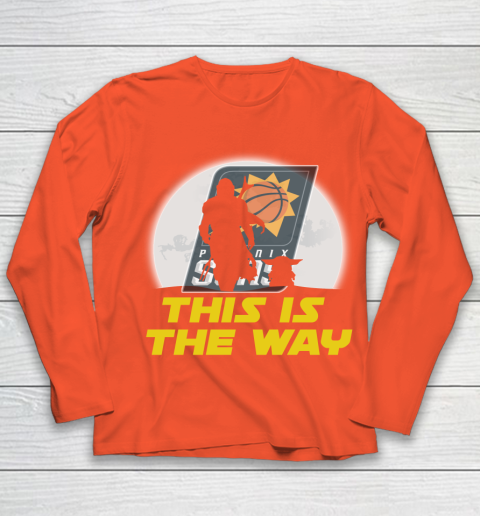Phoenix Suns NBA Basketball Star Wars Yoda And Mandalorian This Is The Way Youth Long Sleeve 3