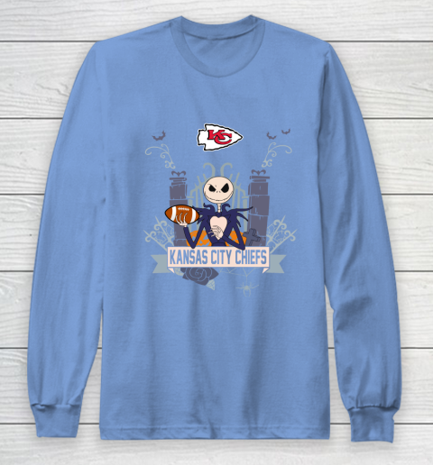 NFL Kansas City Chiefs Football Jack Skellington Halloween Long Sleeve T-Shirt 8
