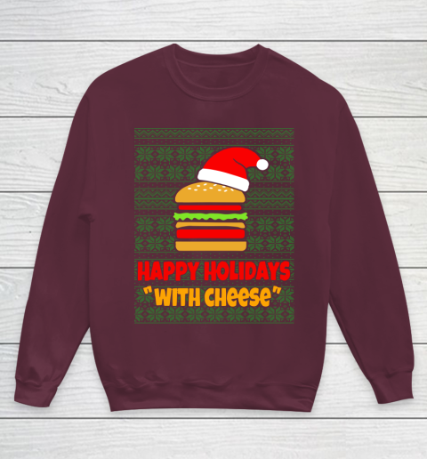 Happy Holidays With Cheese Christmas Ugly Youth Sweatshirt 4