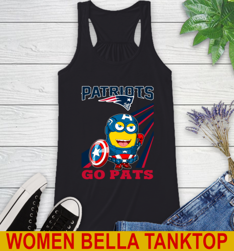 NFL Football New England Patriots Captain America Marvel Avengers Minion Shirt Racerback Tank