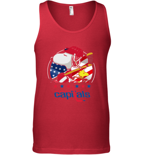 o9wv washington capitals snoopy and woodstock nhl unisex tank 17 front red