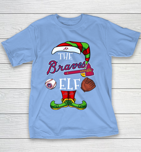 Atlanta Braves Christmas ELF Funny MLB Youth T-Shirt 8