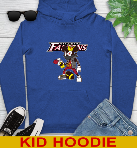 Atlanta Falcons NFL Football Mickey Peace Sign Sports Youth Hoodie 10