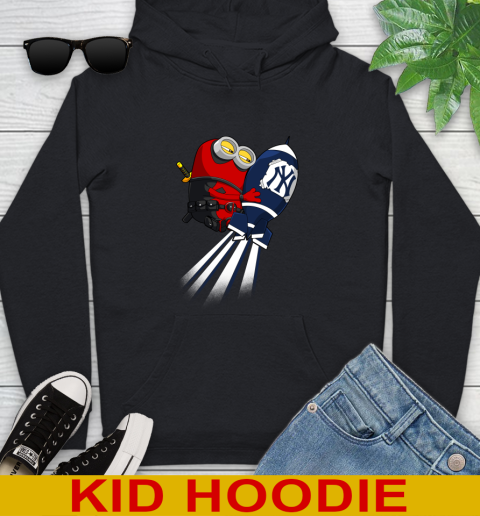 MLB Baseball New York Yankees Deadpool Minion Marvel Shirt Youth Hoodie
