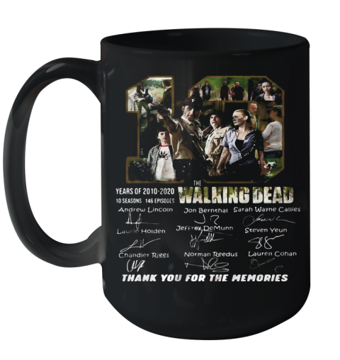 10 Years Of 2010 2020 10 Seasons 146 Episodes The Walking Dead Thank You For The Memories Signatures Ceramic Mug 15oz