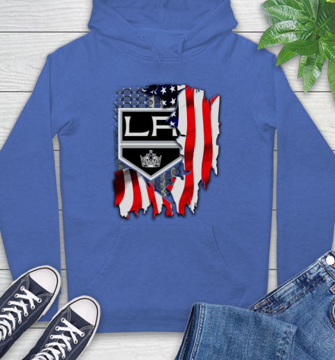 Los Angeles Kings NHL Hockey American Flag Hoodie 9