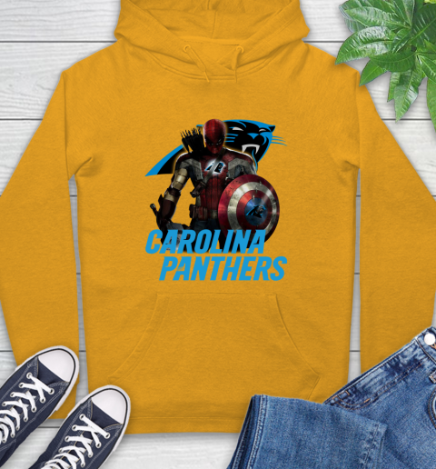 NFL Captain America Thor Spider Man Hawkeye Avengers Endgame Football Carolina Panthers Hoodie 3