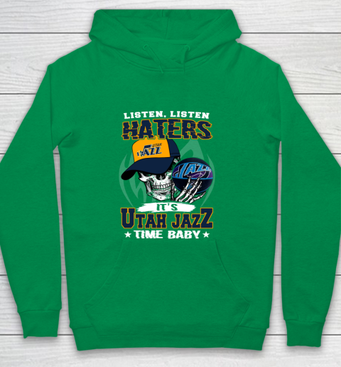 Listen Haters It is JAZZ Time Baby NBA Youth Hoodie 4