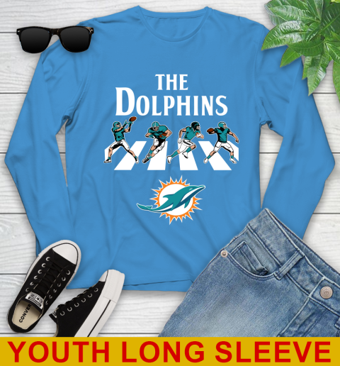 NFL Football Miami Dolphins The Beatles Rock Band Shirt Youth Long Sleeve 8